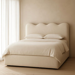Sable Boucle Upholstered Bed Frame