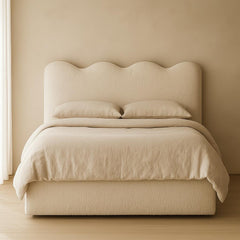 Sable Boucle Upholstered Bed Frame
