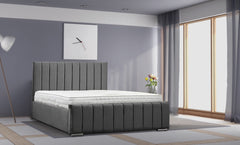 Panel Upholstered Fabric Bed Frame