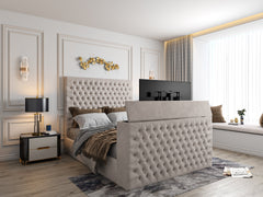 Doria Upholstered Soft Velvet Tv Bed Frame