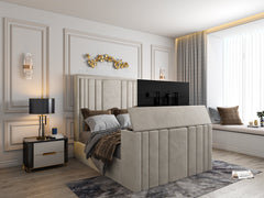 Liby Upholstered Soft Velvet Tv Bespoke Bed Frame