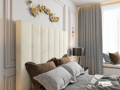 Monira Upholstered Soft Velvet Line Tv Bespoke Bed Frame