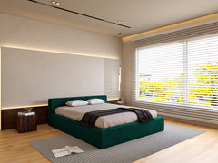 Malvern Boucle Upholstered Low Bed Frame